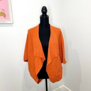 Pure Good Orange Front Open Short Sleeve Cardigan